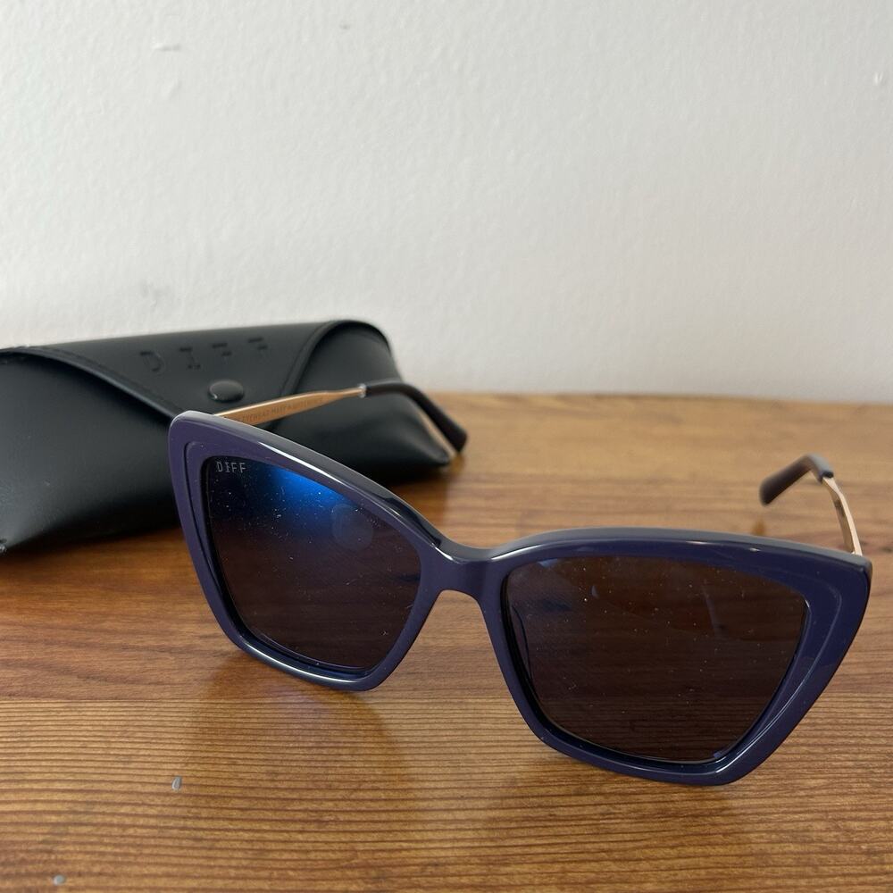 NEW Diff Becky II DE01-0030-WRMOP Cat Eye Purple 56-17-146 Sunglasses
